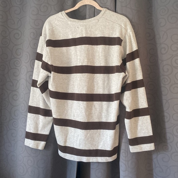 Old Navy brown and cream Striped Mens Sweater size large - Picture 3 of 5